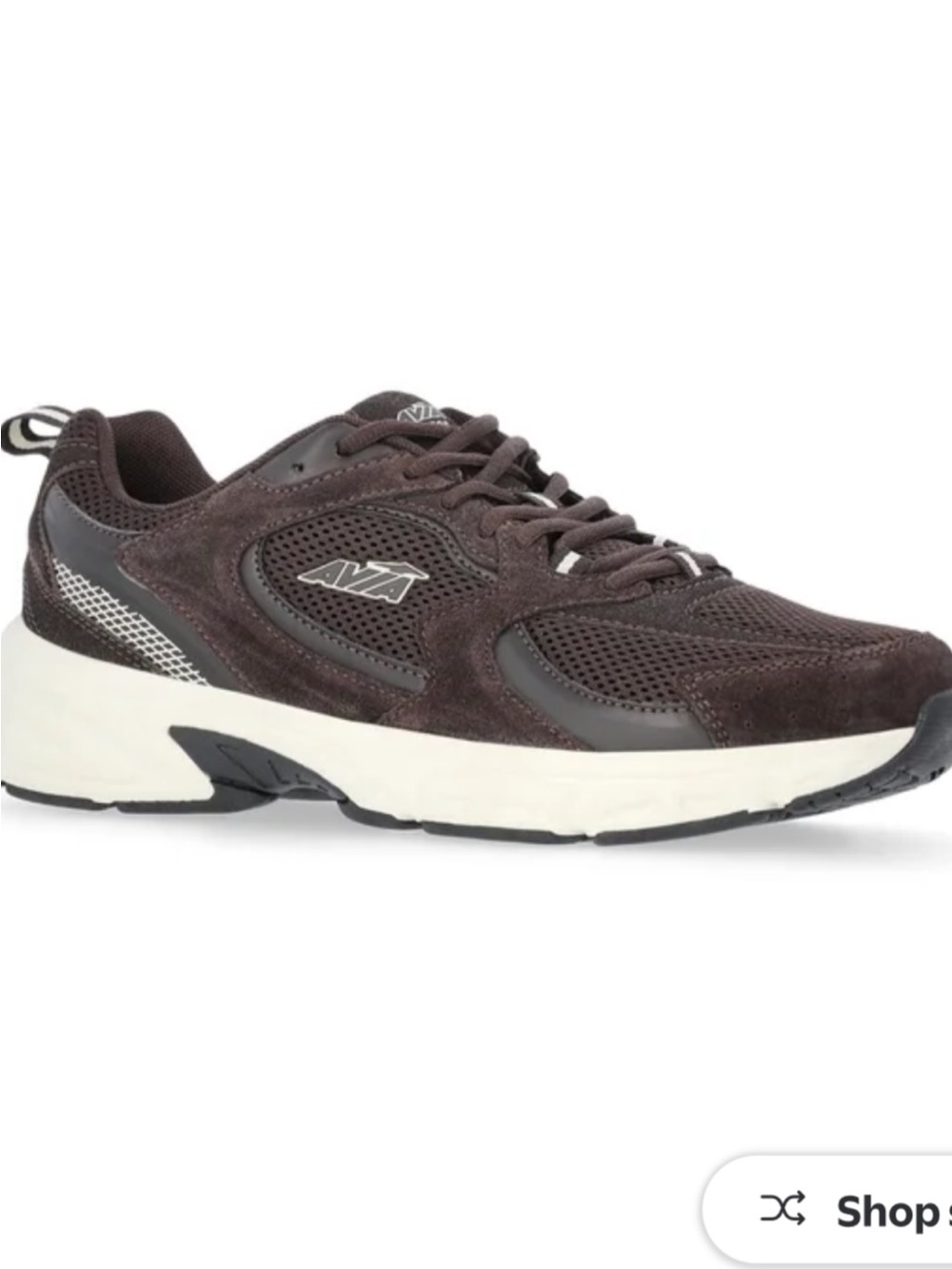 Avia Women's Dark Brown and White Athletic Sneakers